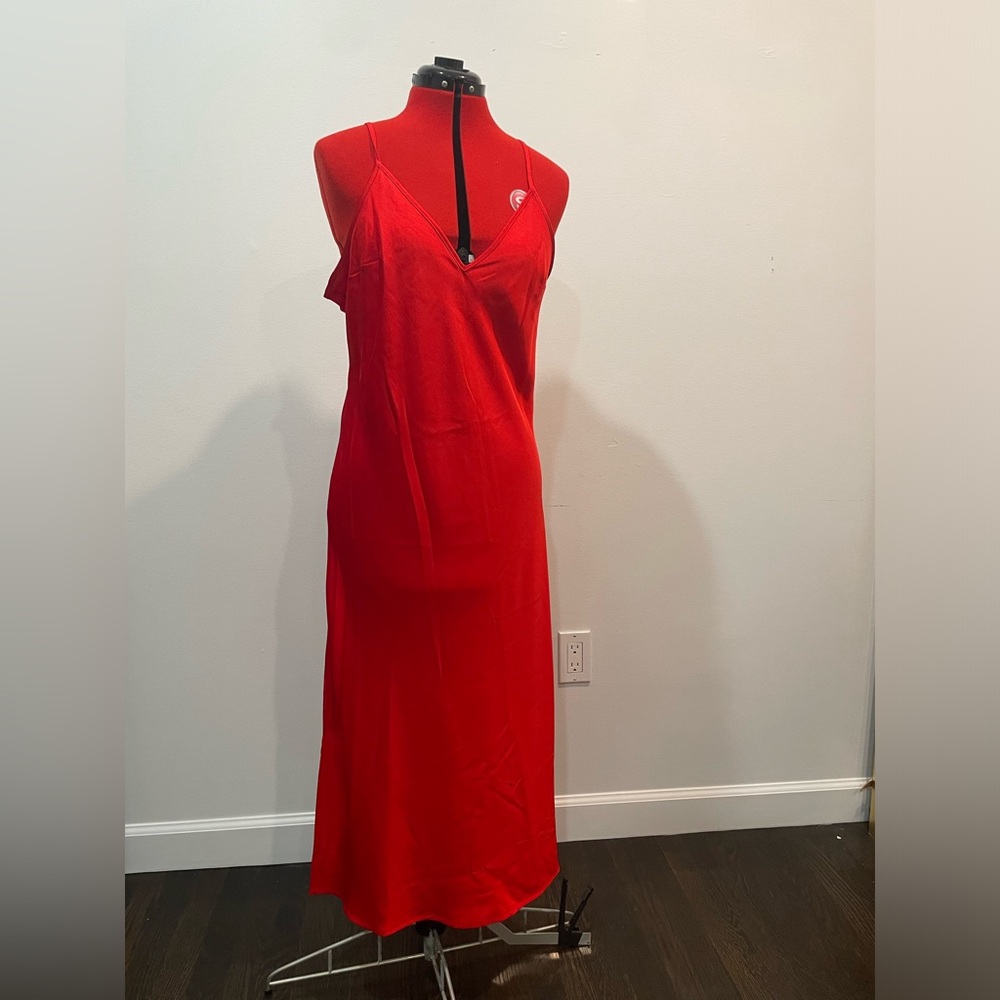 A new day red maxi slip dress NWT